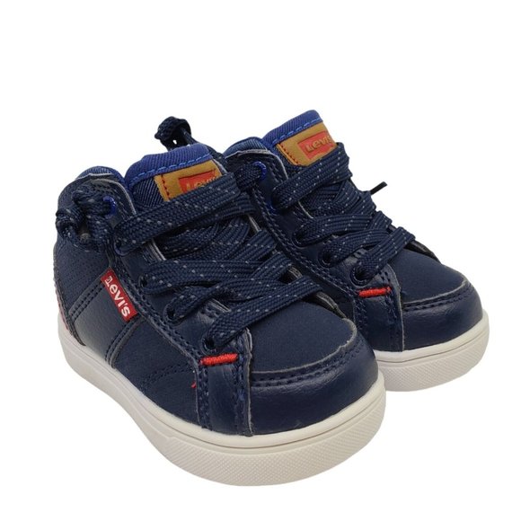 Levis High Top Sneakers Navy Blue for Baby Infant US Shoe Size 5 - Picture 1 of 11